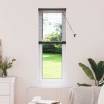 vidaXL Store de Fenêtre avec des rideaux Noir Aluminium