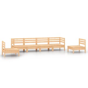 vidaXL Salon de jardin 6 Pièces Bois de pin massif