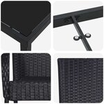 vidaXL Ensemble de salle à manger pour jardin 3 Pièces Noir Poly rotin