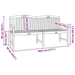 vidaXL Banc en Bois Sculpté en Rose 180 5 x 60 x 96 cm Naturel