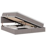 vidaXL Lit de rangement LED avec matelas Taupe 180 x 200 cm Tissu