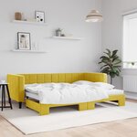 vidaXL Lit de jour avec lit gigogne jaune 80x200 cm velours