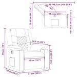 vidaXL Fauteuil inclinable électrique taupe tissu