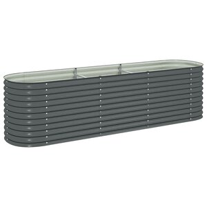 vidaXL Lit surélevé de jardin 320x80x81 cm Acier galvanisé Gris