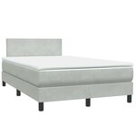 vidaXL Sommier à lattes de lit et matelas gris clair 120x220cm velours