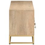 vidaXL Meuble TV 110x30x40 cm bois massif de manguier et fer
