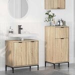 vidaXL Ensemble de mobilier de salle de bain Plaid 2 Pièces Chêne sonoma