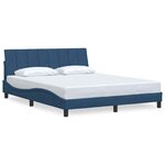 vidaXL Cadre de lit sans matelas Hanko bleu 160x200 cm tissu