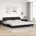 vidaXL Cadre de lit sans matelas noir et blanc 200x200 cm similicuir