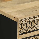 vidaXL Table de chevet noir 50x33x62 cm bois de manguier massif brut