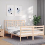 vidaXL Cadre de lit avec tête de lit 140x190 cm bois massif
