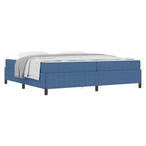 vidaXL Cadre de lit avec matelas Bleu 200 x 200 cm tissu