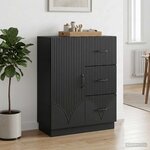 vidaXL Buffet avec tiroir Noir 66 x 34 5 x 87 cm Bois d'ingénierie