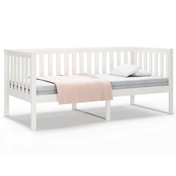 vidaXL Lit de jour sans matelas blanc 90x200 cm bois de pin massif