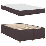 vidaXL Cadre de lit avec matelas Marron foncé 120 x 190 cm tissu