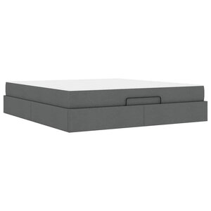 vidaXL Cadre de lit avec stockage Gris foncé 180 x 200 cm tissu