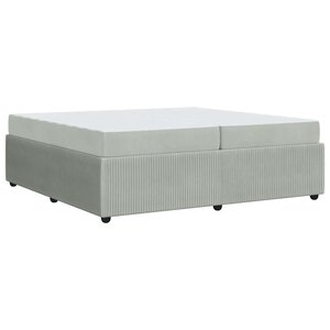 vidaXL Cadre de lit avec matelas Gris clair 200 x 200 cm Velours
