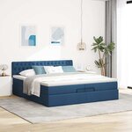 VidaXL Cadre de lit ottoman avec matelas bleu 200x200cm tissu