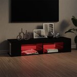 vidaXL Meuble TV avec lumières LED noir 135x39x30 cm