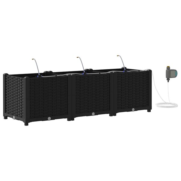 vidaXL Pots de jardin Noir 120 x 40 x 37.5 cm Acier