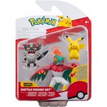 Jazwares PKW3601 - Figurines Pokémon de bataille Pikachu  Perrserker et Hawlucha