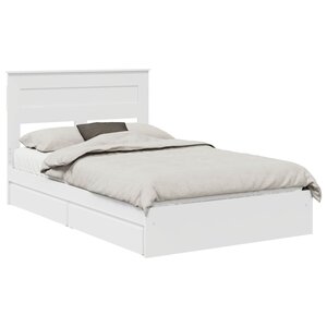 vidaXL Lit de Rangement Blanc 135 x 190 cm Bois d'ingénierie