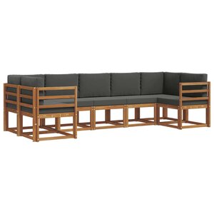 vidaXL Ensemble de canapés d'extérieur 7 pc Naturel et Anthracite