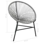 vidaXL Chaise de jardin sous forme de lune Résine tressée Gris