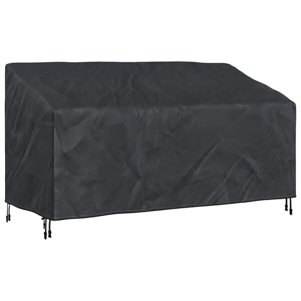 vidaXL Housse de banc de jardin Noir 205 x 85 x 65 / 94 cm Tissu 600D