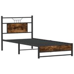 vidaXL Cadre de lit sans matelas chêne fumé 75x190cm bois d'ingénierie