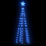 vidaXL Sapin de Noël cône 84 LED bleues Décoration 50x150 cm