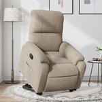 vidaXL Fauteuil inclinable taupe tissu microfibre