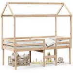 vidaXL Lit haut avec toit 80x200 cm bois de pin massif