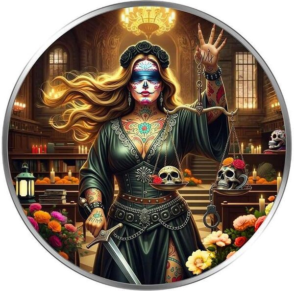 Pièce de monnaie en Argent 1 Dollar g 31.1 (1 oz) Millésime 2024 Famous Female Icons LADY JUSTICE