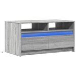 vidaXL Table basse avec lumières LED sonoma gris bois d'ingénierie