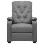 vidaXL Fauteuil de massage électrique Gris Similicuir