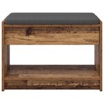 vidaXL Banc d'entrée avec coussin Bois ancien 63 x 38 x 45 cm