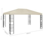Vidaxl tonnelle 3x4 m crème