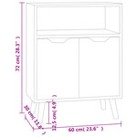 vidaXL Buffet blanc brillant 60x30x72 cm bois d'ingénierie