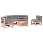 vidaXL Salon de jardin 6 Pièces avec coussins bois massif Douglas