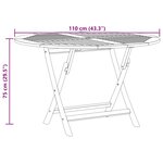 vidaXL Table pliable de jardin Ø 110x75 cm bois massif de teck