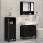 vidaXL Ensemble de mobilier de salle de bain 3 Pièces Chêne noir