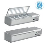 Saladette à Poser Pizza - Bac GN 1/4 - Couvercle Inox - Furnotel - 1200 mm5 x GN 1/4