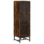 vidaXL Buffet avec portes en verre chêne fumé 35x37x120 cm