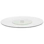 vidaXL Assiette de service rotative Transparent 60 cm Verre trempé