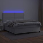 vidaXL Sommier à lattes de lit avec matelas et LED Blanc 160x200 cm