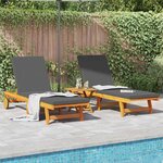 vidaXL Transat 2 Pièces Marron 63 x 199 x 85cm Bois d'acacia massif