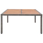 vidaXL Table de jardin Gris 200x150x74 cm Résine tressée et acacia