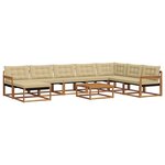 vidaXL Ensemble de canapés d'extérieur 9 Pièces Naturel et Beige