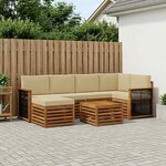 vidaXL Ensemble de canapé d'angle avec coussin 6 Pièces Naturel